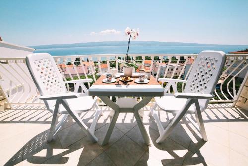 Balcony/terrace, Studio Apartment in Duce with Sea View, Terrace, Air Conditioning, Wi-Fi (4167-2) in Duce