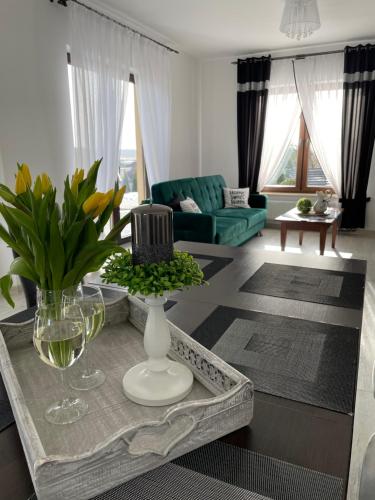 Koplietošanas atpūtas telpa ar TV, Pogodna Zagroda-Dom na Kaszubach & Strefa Spa in Sikorzina