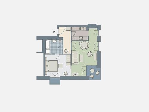 Kaiservillen Heringsdorf Appartement mit 1 Schlafzimmer und Terrasse D201 - image 2