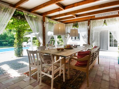 Balcony/terrace, Villa in Drents-Friese Forest with Pool in Wateren