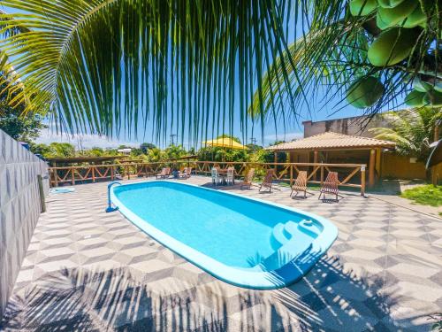 Apto com piscina em rancho na Praia de Imbassaí - BA