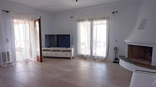Stone villa with a sea water swimming pool and a sea and sunset view