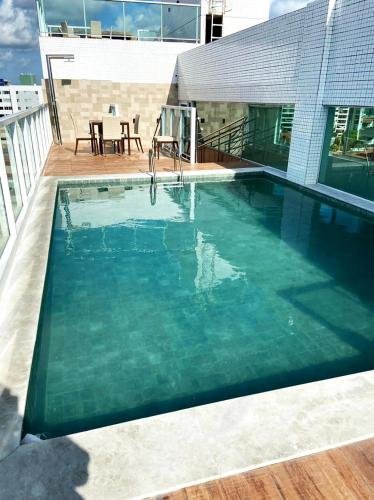 Flat com lazer e vista para o mar em Joao Pessoa