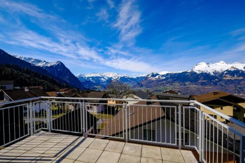 Balcony/terrace, Modern and cosy 5 rooms penthouse with stunning view in Triesenberg