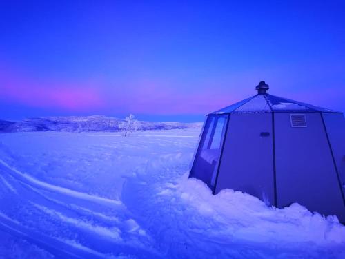 Aurora Hut - luksusmajoitus iglu tunturilammella Pohjois-Lapissa Nuorgamissa