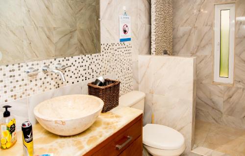 The Blue Flowers Room at DICI Coliving Housing in Cabo San Lucas, Mexico