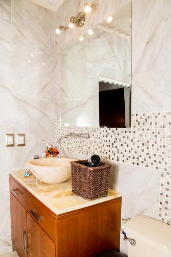 The Blue Flowers Room at DICI Coliving Housing in Cabo San Lucas, Mexico