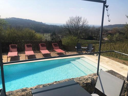 Swimming pool, Chateau Haut-Clarise in Belves-de-Castillon