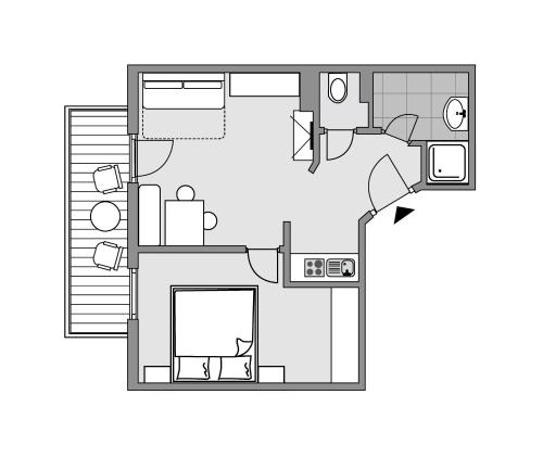One-Bedroom Apartment with Balcony - Annex