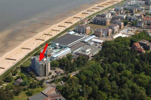 Apartment 103 im Haus Seehütte direkt am Strand in Cuxhaven Duhnen mit Seesicht in der Ferne