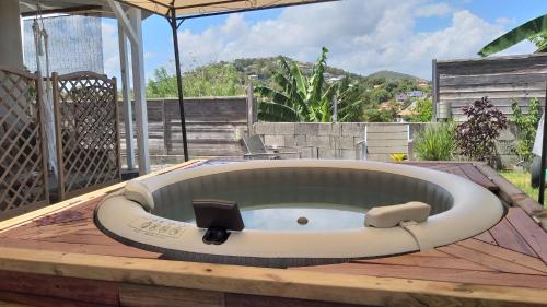 puutarha, Beau F2 classé, vue mer, spa, piscine, jardin (Beau F2 classe, vue mer, spa, piscine, jardin) in Le Robert