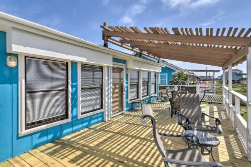 Galveston Beachfront House with Deck and Ocean Views!