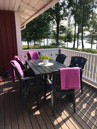 Erkély/terasz, Joarsbo, Stuga 1, Sjölyckan (Joarsbo, Stuga 1, Sjolyckan) in Kalv