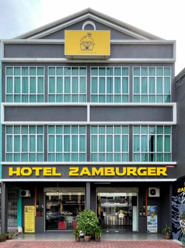 a building with a sign on the front of it, Hotel Zamburger Bentong in Bentong