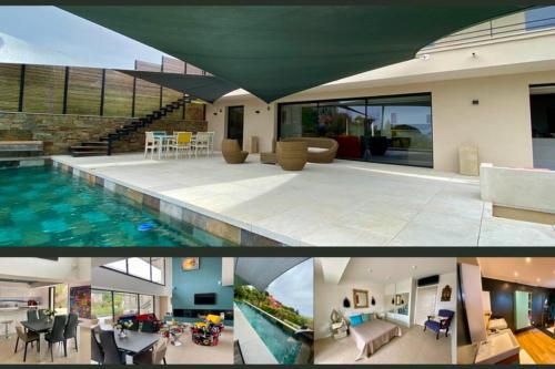 Superbe villa moderne avec piscine, vue mer gîte à louer Le Pradon