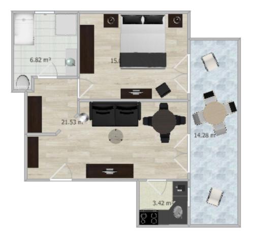 Comfort One-Bedroom Apartment with south-east panorama