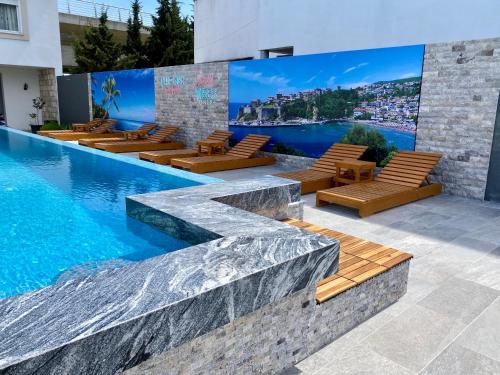 Swimming pool, Blue Star Apartments in Ulcinj