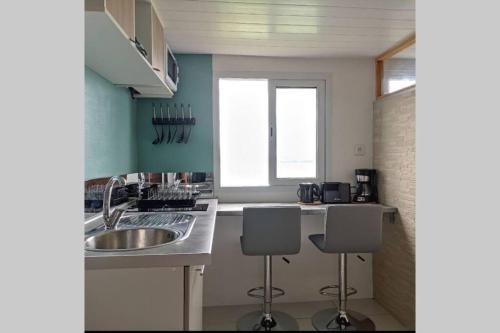 مطبخ, Studio lumineux vue exceptionnelle sur la mer in ديامنت