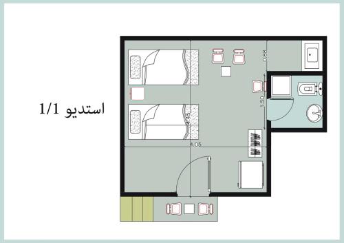 1CH1 studio 2beds ground floor sea view 114 green beach - El Alamein