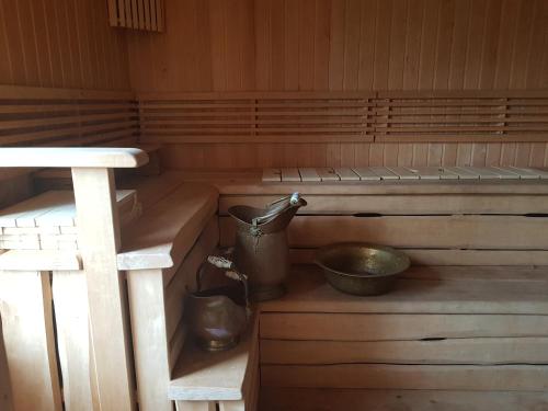 Sauna, Apartamentai Tigro guolis Rusnėje (Apartamentai Tigro guolis Rusneje) in Rusne