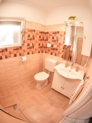 Fürdőszoba, Cseresznyés Apartman (Cseresznyes Apartman) in Berekfürdő
