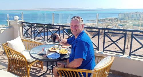 balkon/terras, Lilly Apartments in Hurghada