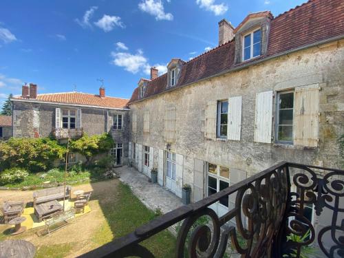 balkon/terras, Eco Logis de Chantegrolle in Champagne-Mouton