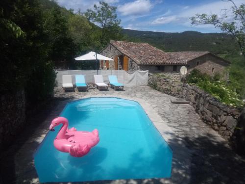 Maison de charme 3 étoiles dans les Cévennes avec terrasse et piscine privée - Location saisonnière - Cros