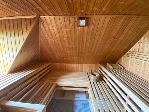 Sauna, Ferienwohnung im Poolhaus mit Ostseeblick in Wittenbeck