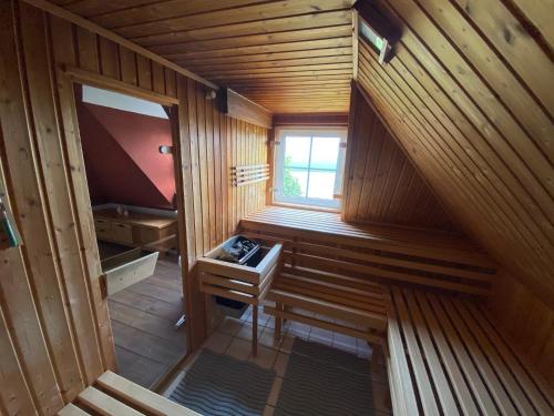 Sauna, Ferienwohnung im Poolhaus mit Ostseeblick in Wittenbeck