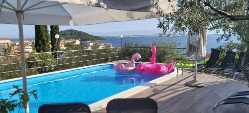 Apartment in Kali with sea view, balcony, air conditioning, Wi-Fi (4566-4), Kali
