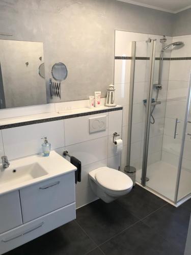 Bathroom, Ferienwohnung Stafflel - Wohlfuhlen im Odenwald in Lautertal (Odenwald)