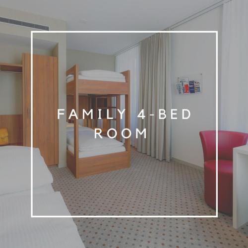 2 twin beds, 2 bunk beds