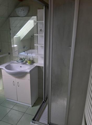 Bathroom, Aleksa apartman in Lesencetomaj