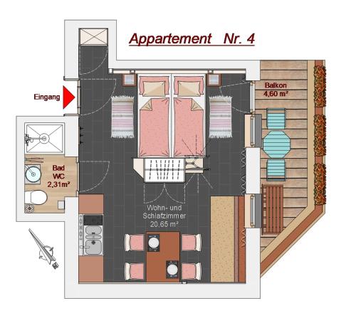 1 queen bed, 1 sofa bed