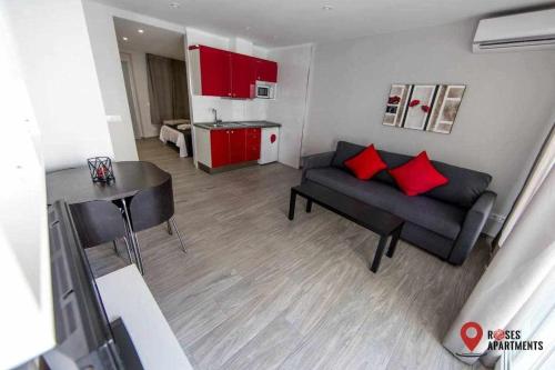  Roses Apartments Red Loft vista mar lateral in Roses