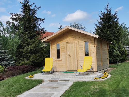 Sauna, Pension Raupennest mit Blockhaussauna in Jenkwitz