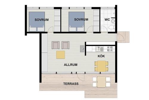 2 bedrooms, 6 beds