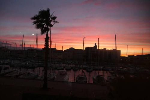 Face port Plage a 350m joli T2 clair 4 couchages avec parking prive, draps serviettes non fournies