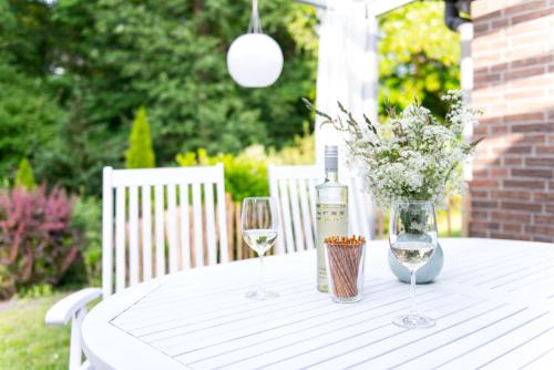 Balkons/terase, Nordic Bo- strandnahe, gemütliche Ferienhaushälfte in Schwedeneck, Hunde herzlich Willkommen (Nordic Bo- strandnahe, gemutliche Ferienhaushalfte in Schwedeneck, Hunde herzlich Willkommen) in Schwedeneck