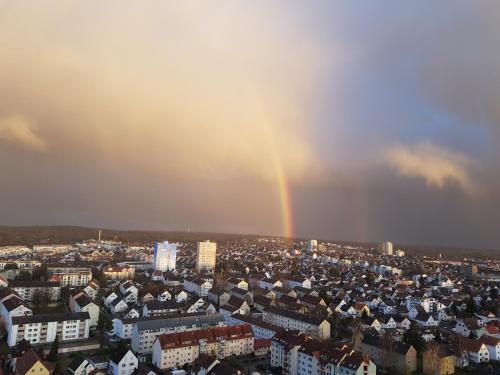 Skyline-Aussicht und fantastische Sonnenuntergänge