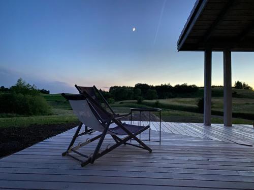 Erkély/terasz, Sielski dom z basenem w Rydzewie in Paprotki