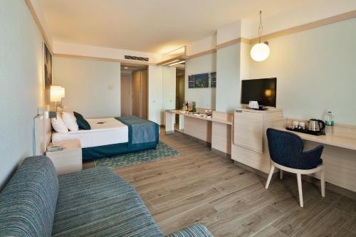 1 twin bed, 1 sofa bed