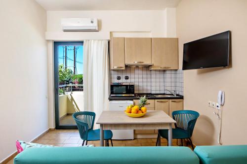 Kitchen, Lefka Apartments in Theriso