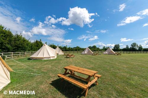 Bell tent glamping at Marwell Resort, West Sussex
