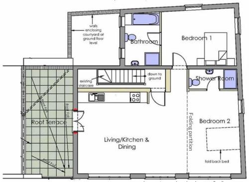 Spacious Apartment with Roof Terrace, near The Waterfront, Ipswich