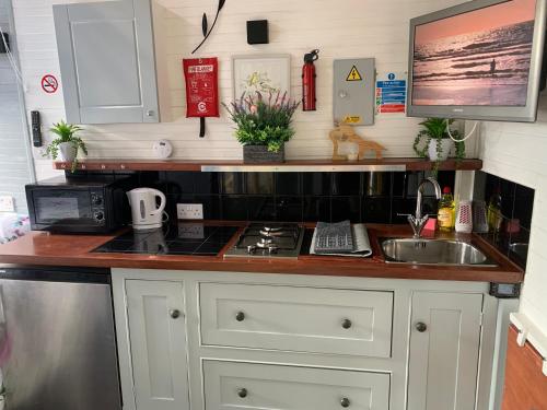 Kitchen, Shepherds hut Bath in Wick