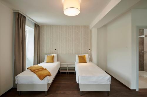 2 twin beds, 1 sofa bed