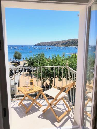 beachfront suite with balcony and breathtaking sea views in cadaques center