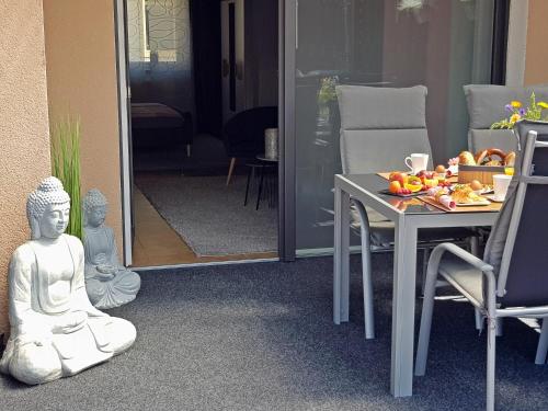 شرفة/ تراس, Ferienhaus am Stadtgraben in Hornbach